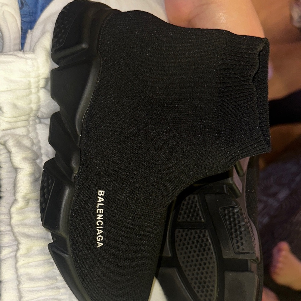 Balenciaga Black Knit High-Top Sneakers